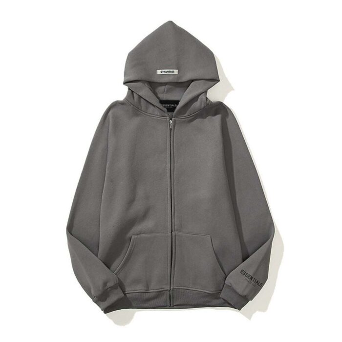 Essential Fear Of God Zip Hoodie: A stylish Fear Of God zip hoodie, combining fashion and functionality.