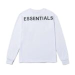 Alt text: Essential Fear Of God White Sweatshirt – a stylish and comfortable fashion piece.