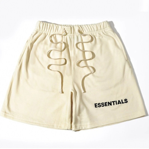Essentials Letter Printed Cream Shorts